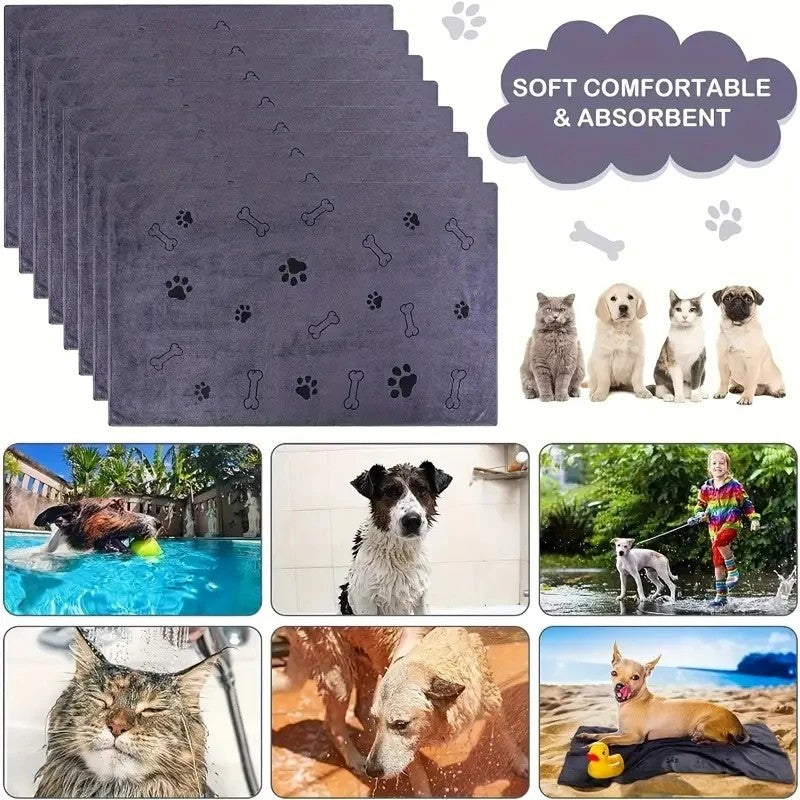 2pcs Soft Microfiber Dog Towels – Quick Dry, Absorbent Pet Bath & Grooming Towels for Dogs
