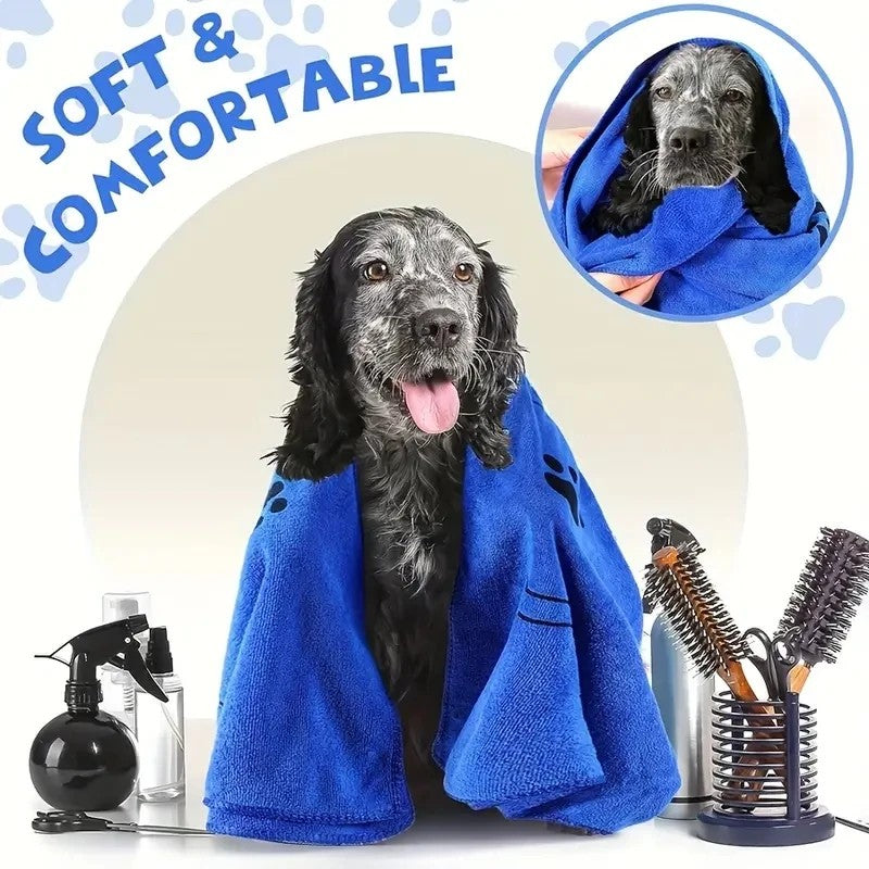 2pcs Soft Microfiber Dog Towels – Quick Dry, Absorbent Pet Bath & Grooming Towels for Dogs