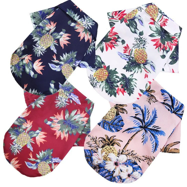 Hawaiian Beach Style Dog T-Shirt – Thin & Breathable Summer Vest for Small Dogs, Puppies & Cats (Chihuahua, Yorkie, Poodle)