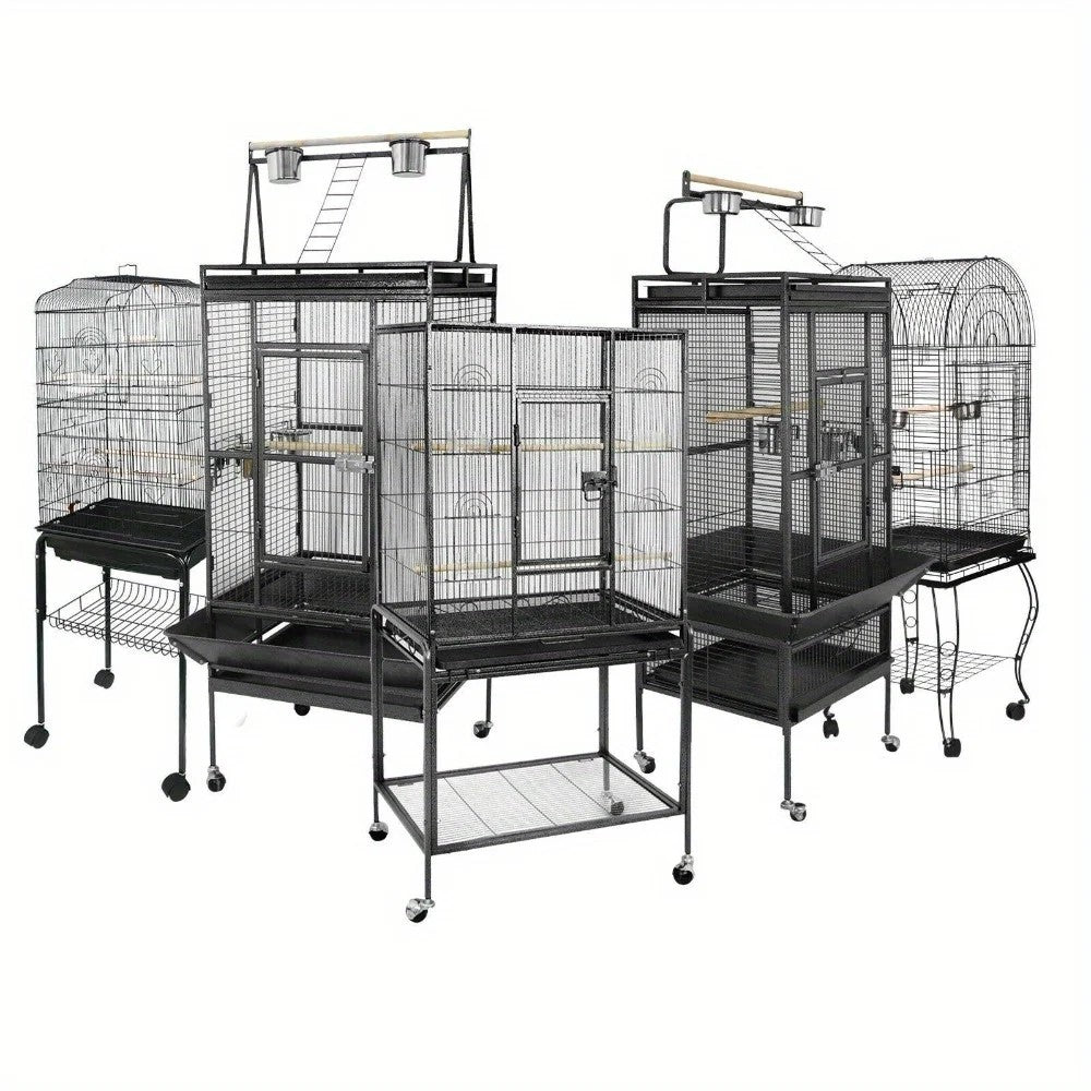 Luxury Large Metal Bird Cage – Spacious Villa for Parrots, Pigeons & Other Pet Birds