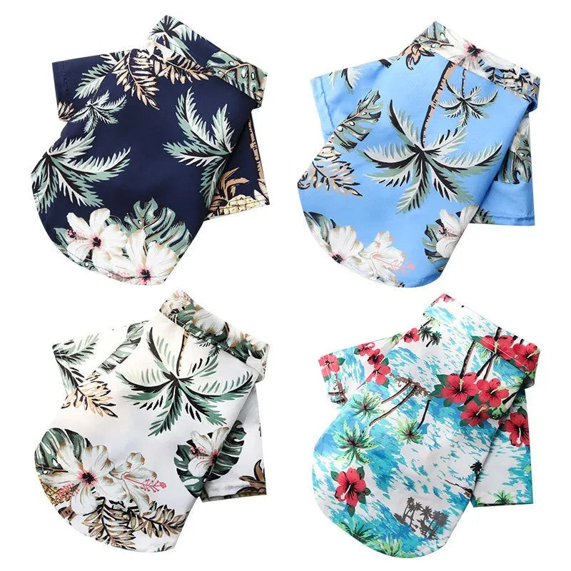 Hawaiian Beach Style Dog T-Shirt – Thin & Breathable Summer Vest for Small Dogs, Puppies & Cats (Chihuahua, Yorkie, Poodle)