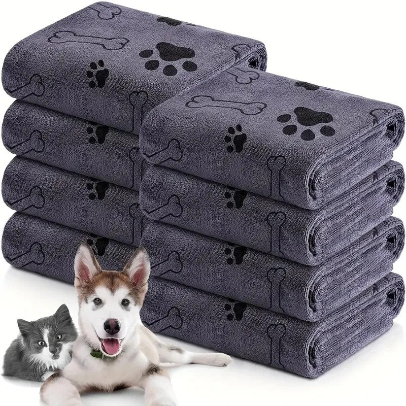 2pcs Soft Microfiber Dog Towels – Quick Dry, Absorbent Pet Bath & Grooming Towels for Dogs