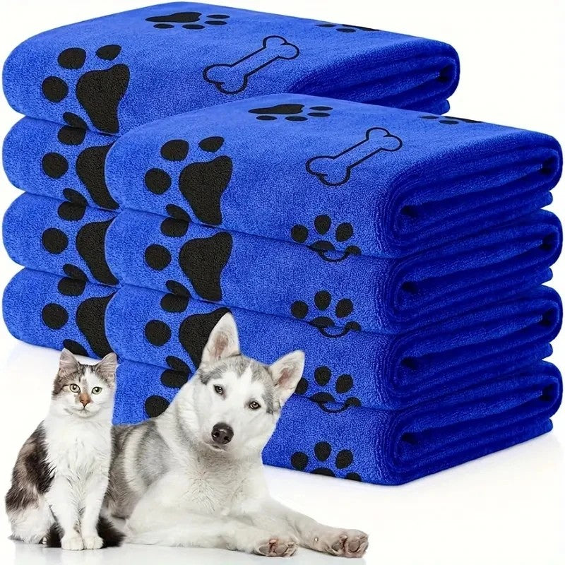 2pcs Soft Microfiber Dog Towels – Quick Dry, Absorbent Pet Bath & Grooming Towels for Dogs